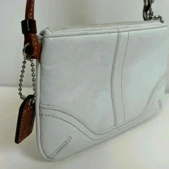 Coach Handbags - COACH Signature Ivory & Brown Leather Clutch/Wristlet & Strap with Hangtag